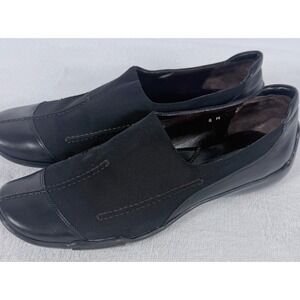 Sesto Meucci Women's Slip On Shoes Black Stretch Leather Comfort 8M